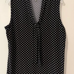 Anne Klein Black and White Polka Dot Sleeveless Camisole